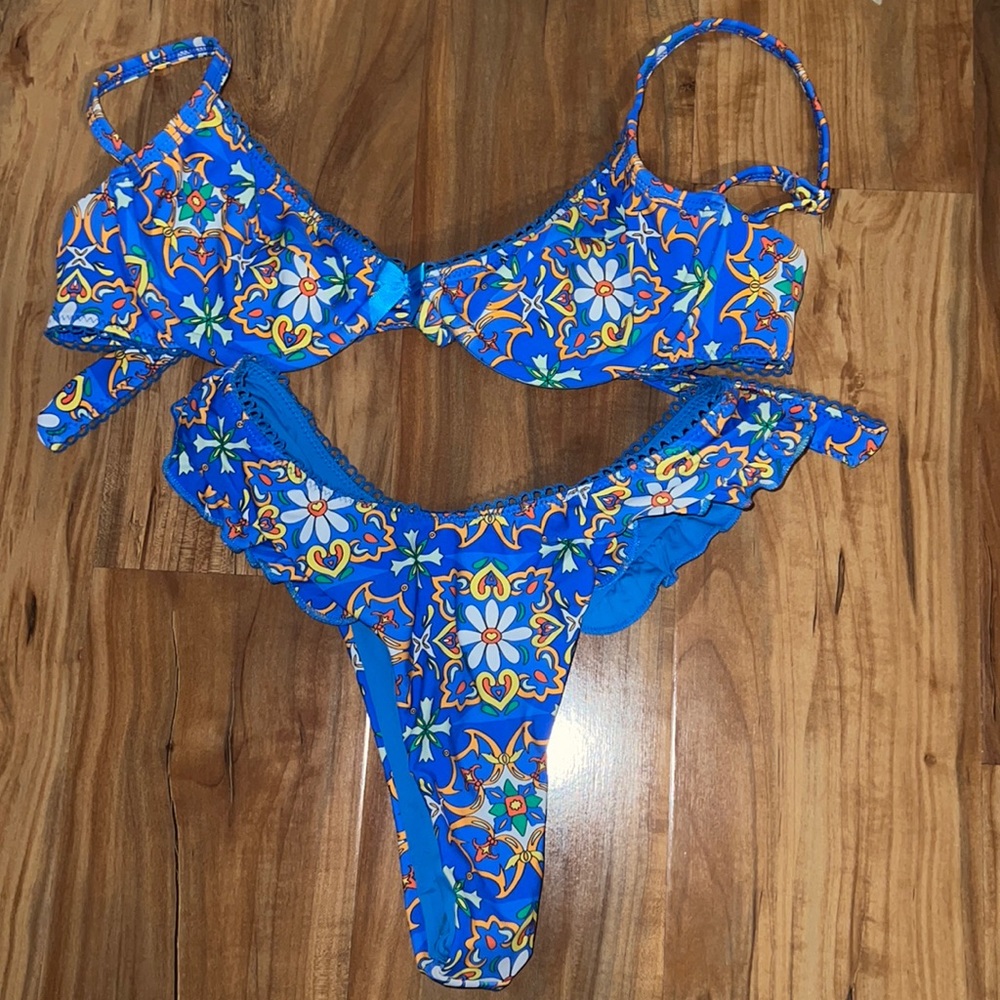 Blackbough Candice Blue Murano Bikini Set Small Top Extra Small Bottoms